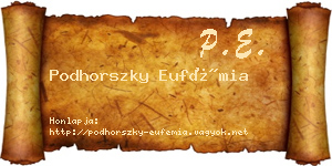 Podhorszky Eufémia névjegykártya